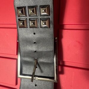 Black Studded Leather Belt